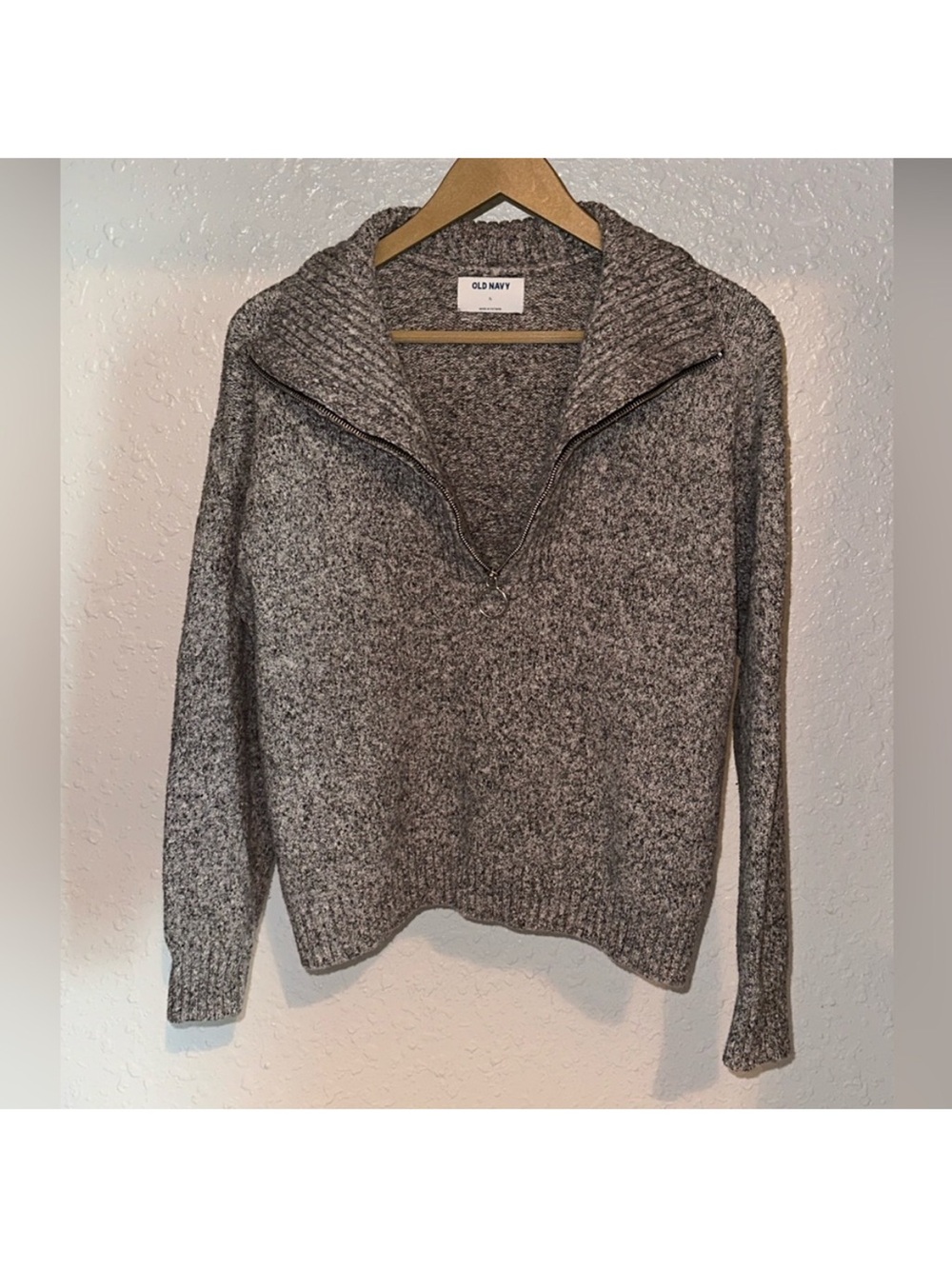 Old Navy Heather Gray Half-Zip Turtleneck Sweater